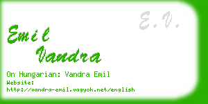 emil vandra business card